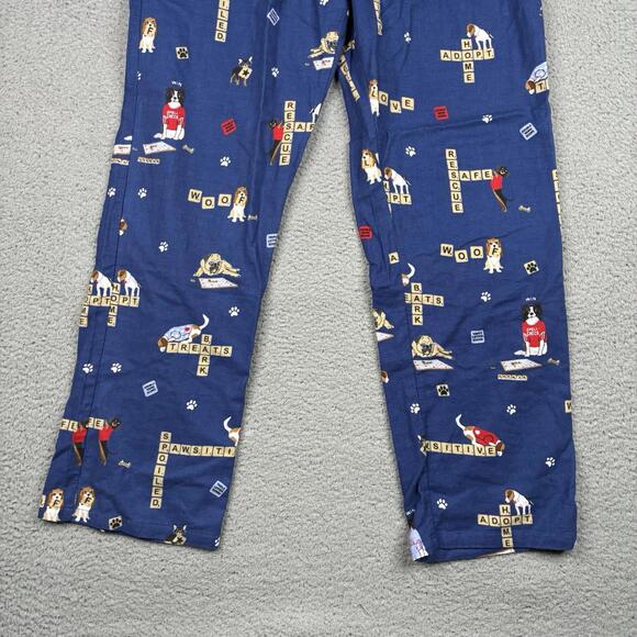 PJ Salvage Flannel Pajama Set Love Leo Rescue Dogs Woman’s Large Dark Denim NWT - Picture 9 of 9